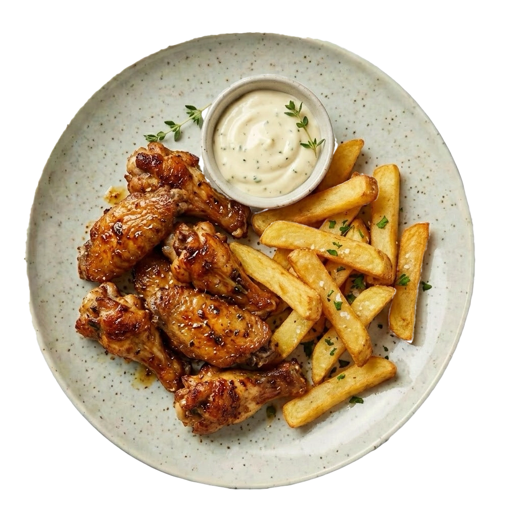 Chicken with chips